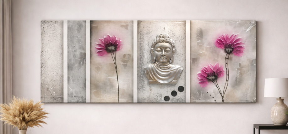 10543-5 (M) Cuadro Buda rosa 145*50cms. 10543-5 (M) Cuadro Buda rosa 145*50cms.